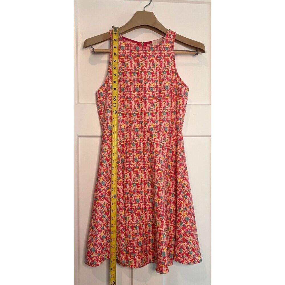 Everly Fit & Flare Dress Multicolor Abstract Round Neck Sleeveless Size SMALL - Picture 9 of 9